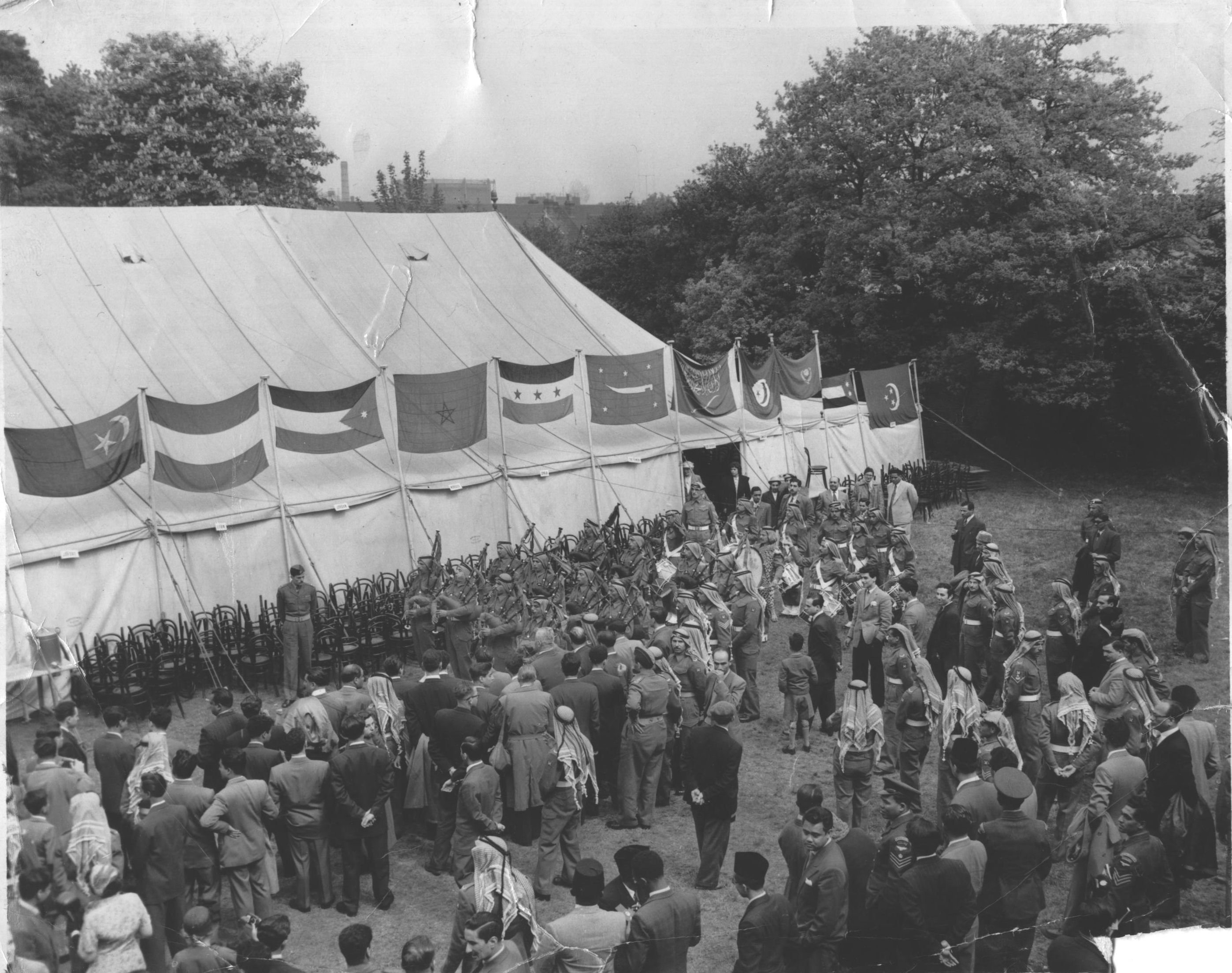 A view of probably an Eid gathering from the late 1940s
