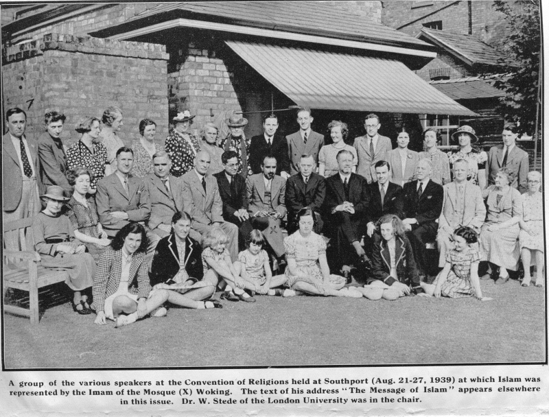 Imam attends Convention of Religions, Southport, August 1939