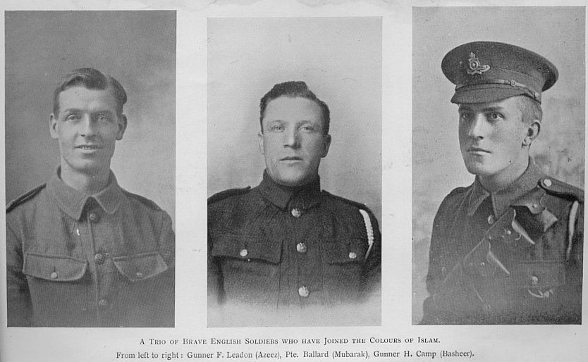 Three British soldiers accept Islam, September 1916
