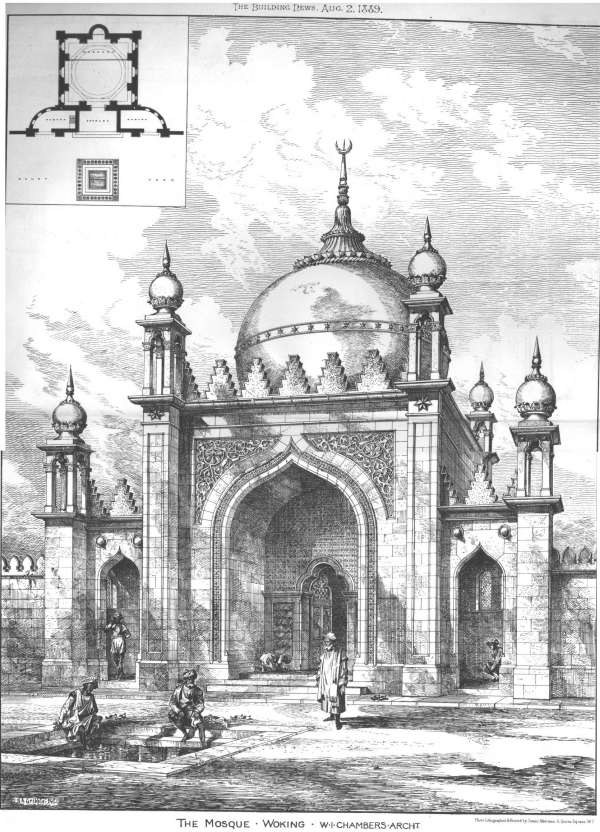 Drawing of the Woking Mosque, 1889